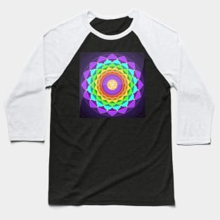 Aum, Ohm, Om Symbol Hinduism Mandala Petals Baseball T-Shirt